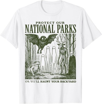 Protect Our National Parks Mothman Cryptid Weirdcore Horror unisex T-Shirt
