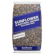 Wild Bird Feed Sunflower and Grains Mix Dry Birdseed 20 lb Bag for Outdoor Birds