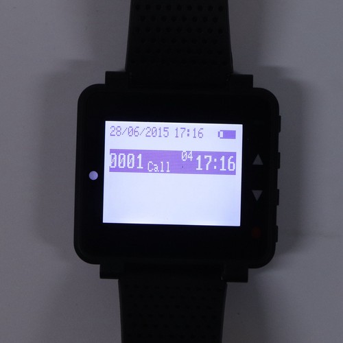 Bezprzewodowy system wywołujący 2 Zegarek Odbiornik Wyświetlacz LCD 1 pager Ipx4 Waterpro DTS - Zdjęcie 13 z 24