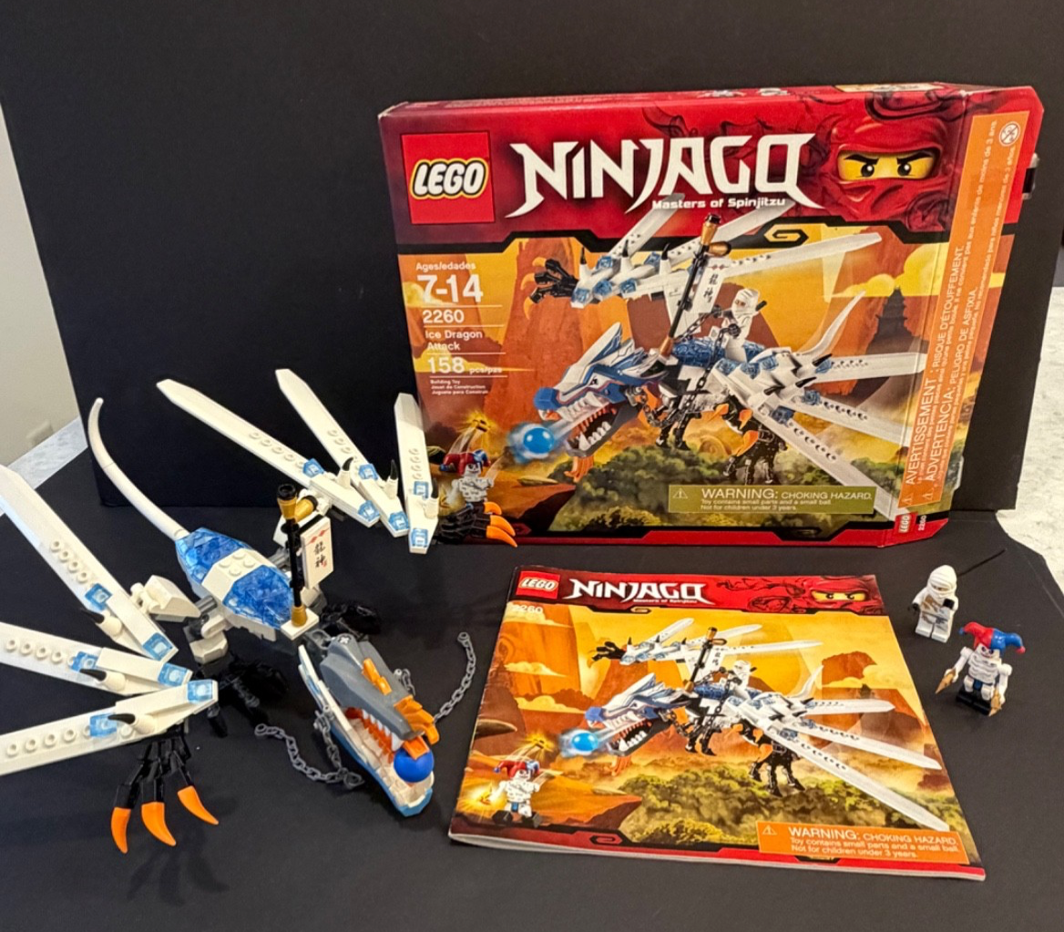 Rare Complete LEGO Ninjago Ice Dragon Attack 2260 Manual Box