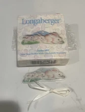 NIB Longaberger Basket 2001 Easter Bunnies Tie-On - #39501 