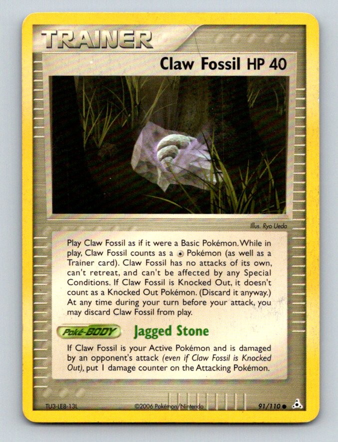Claw Fossil 84/108 Common Power Keepers Pokemon Lightly Played