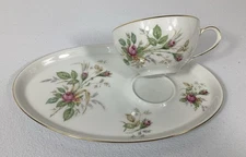 Thomas R Rosenthal Germany Teacup Snack Tennis Breakfast Set 7470 Rose Floral 