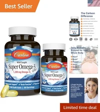 Wild-Caught Omega-3 Fish Oil Softgels, 1200 mg EPA & DHA, Sustainably Sourced