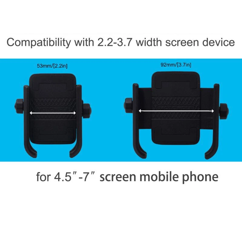 Motorcycle Cell Phone Holder Universal fit with 8-10mm mirror base mounting hole Foto 2 de 4