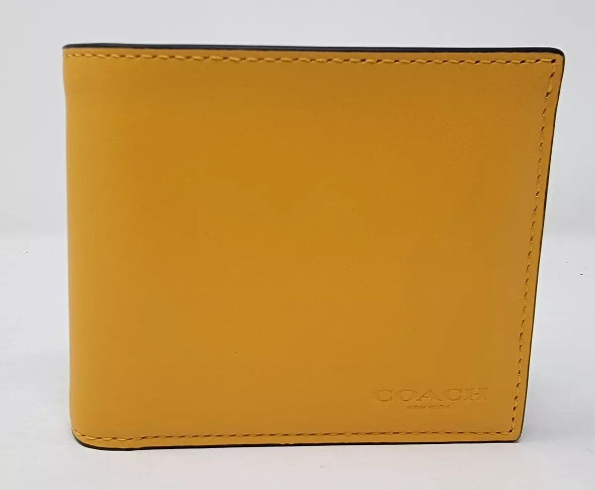 Coach Men s Colorblock Yellow and Signature 3 In 1 Wallet C4333 eBay
