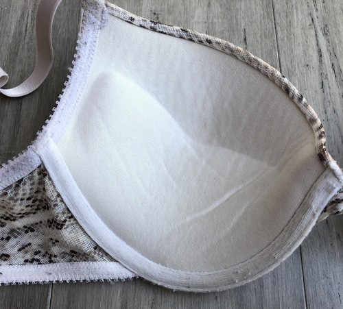 Soma Intimates 34B Bra Padded Demi Cup Adjustable Straps Ivory Tan Brown defects - Picture 6 of 10