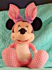 Disney MINNIE MOUSE Pink EASTER Plush Wearing Easter Bunny Ears 19" Stuffed Toy