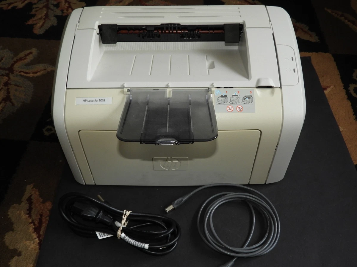 HP LASERJET 1018 Computer Printer & Cables May Work Or For Parts.