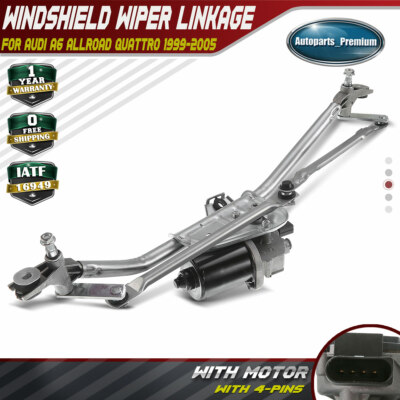 Front Windshield Wiper Linkage w/ Motor for Audi A6 A6 Quattro 2001-2006 602-637