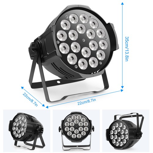 2X 270W PAR CAN Licht Bühnenlicht 18LED RGB DMX Disco lichteffekt Hochzeit Xmas - Bild 6 von 11