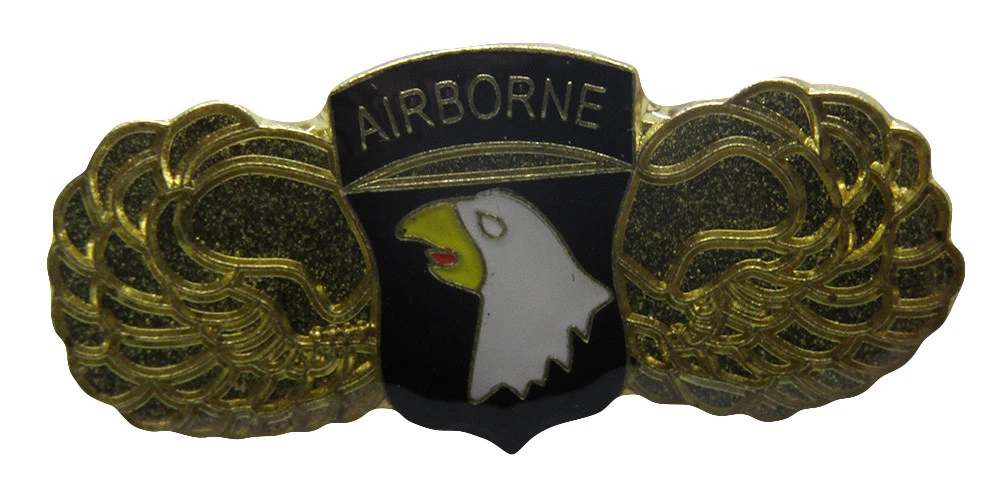 Pack of 50 101st Airborne Black With Wings Military Hat Cap lapel Pin