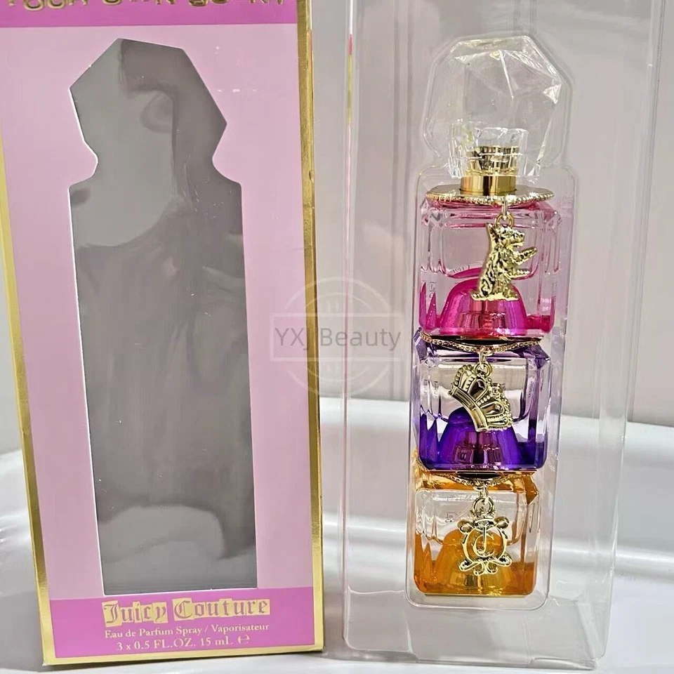 Nuevo Juego de Colección de Perfumes Juicy Couture Oui Play EDP ~ Spray 3x 15 ml/0,5 oz ~ Raro Foto 2 de 4