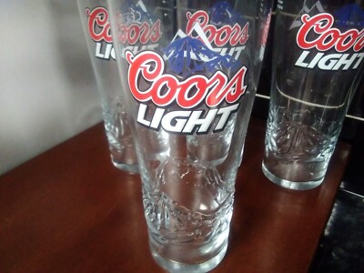 Vier 4 Coors helles Bier ein Pint Gläser neu. kostenloser Versand UK