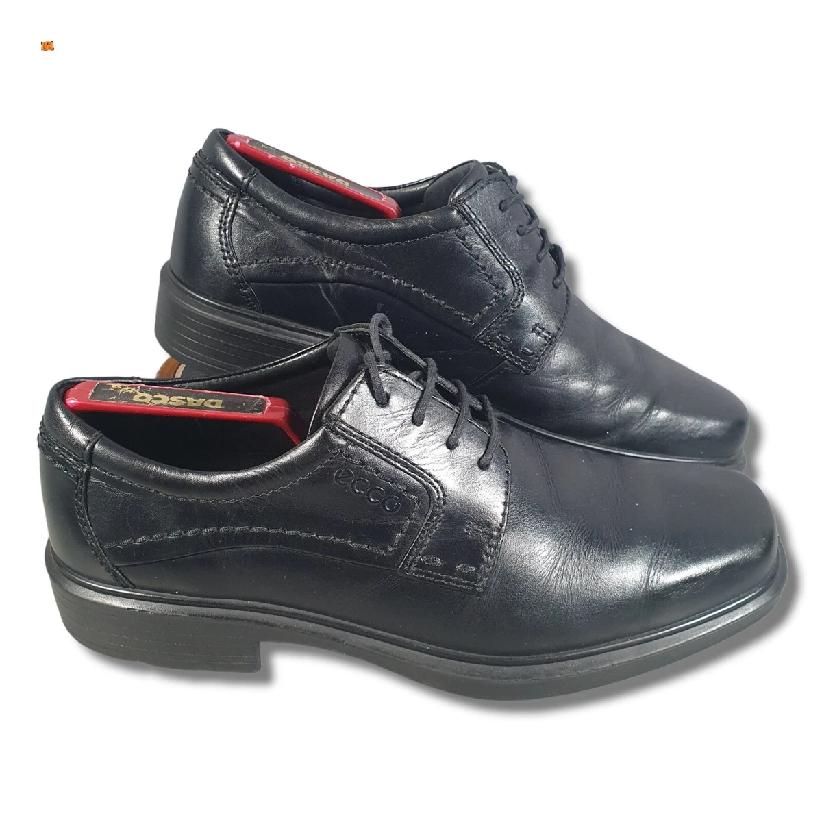 Men s Ecco Derby Shoes Black Leather Comfort Smart Formal Work EU 41 UK 7.5