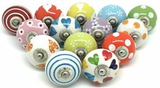 10 Cabinet Drawer Ceramic Door Knobs Furniture Pulls Handle Multi Color Kitche