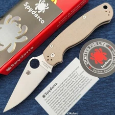 Spyderco Paramilitary 2 PM2 Cruwear Canvas Micarta (C81MPCW2) Authorized Dealer