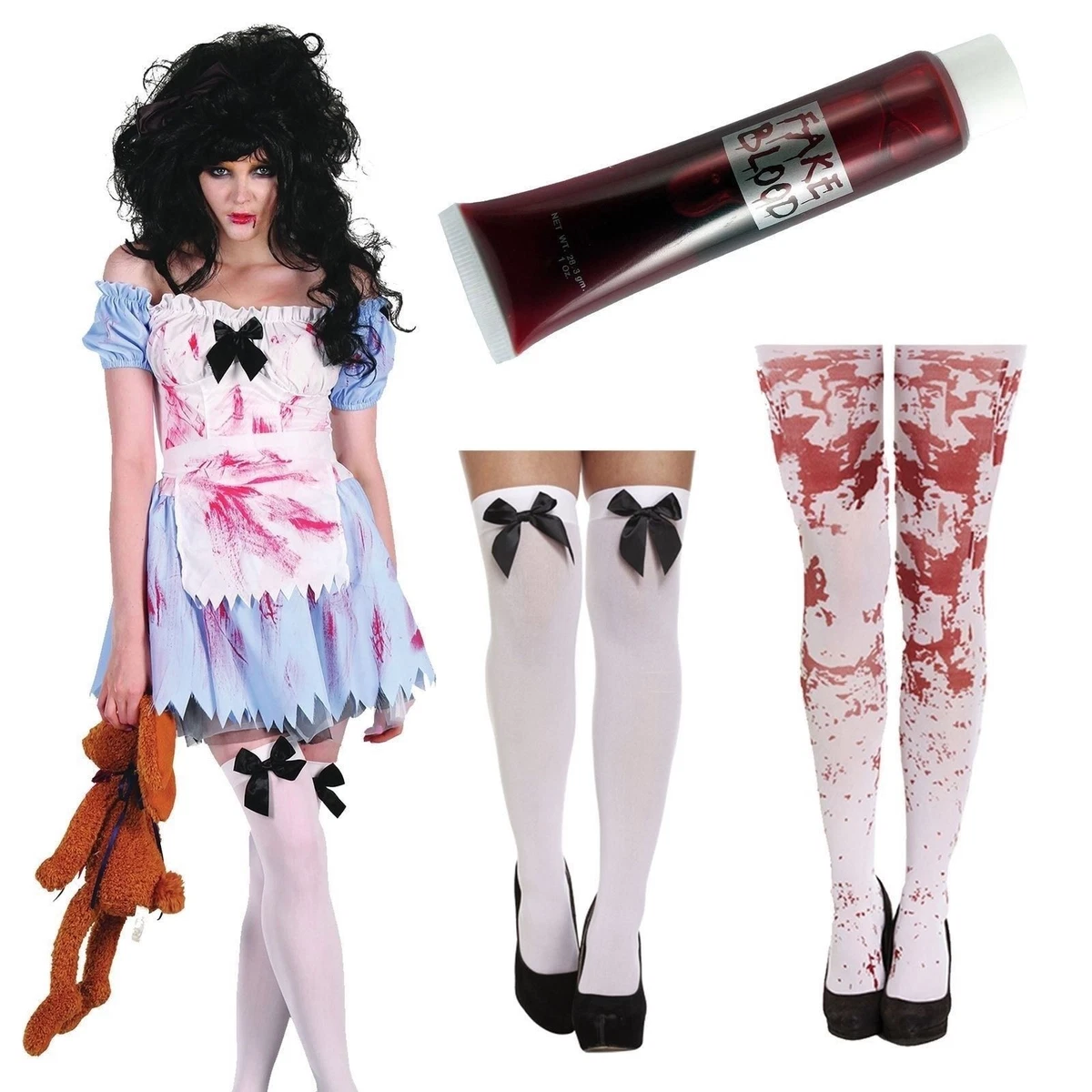 Alice Au Pays Des Merveilles Halloween Robe fantaisie Zombie Alice au pays des merveilles adulte fête d'Halloween | eBay