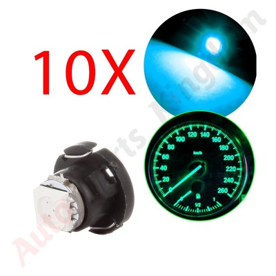 10PCS T5/T4.7 NEO WEDGE ICE BLUE LED DASH A/C CLIAMTE HEATER CONTROL LIGHT LAMPS