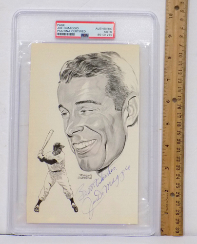 JOE DIMAGGIO HOF Signed "Best Wishes" 41 Golden Year 5x8 Vtg Page PSA DNA💎Slab - Picture 2 of 7