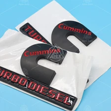 Set of 2 Cummins Turbo Diesel Fender Side Emblems Badges For RAM 1500 2500 3500