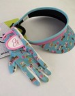 E18, Ladies Left Hand Golf Glove with Matching Visor Size Large / Xlarge Nwt