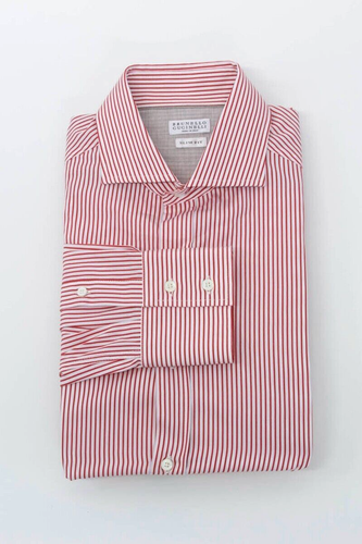 Chemise Habillée Brunello Cucinelli Homme - Taille M, Fit Slim, Col Et Poignets Contrastés, Neuve Avec étiquettes