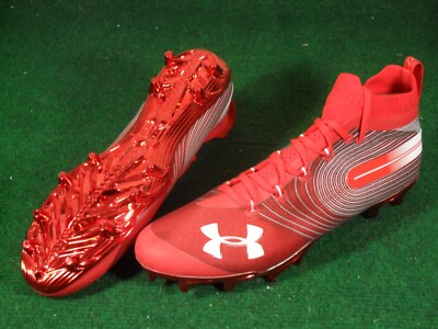 Under Armour UA Spotlight MC Football Cleats White Orange Yellow Black Navy Blue