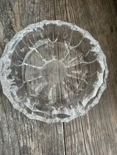 Round Clear Heavy Pressed Glass Ashtray 6" Diameter 1.5" Deep Vintage Decor