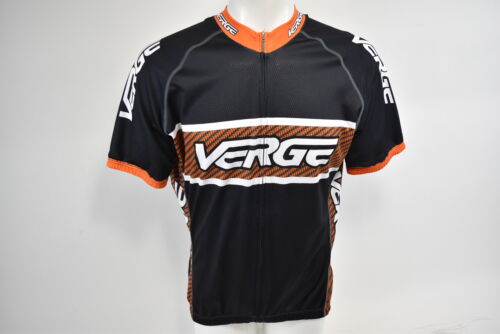 Small Men's Verge Elite Short Sleeve Cycling Jersey Black Orange CLOSEOUT - Picture 1 of 5
