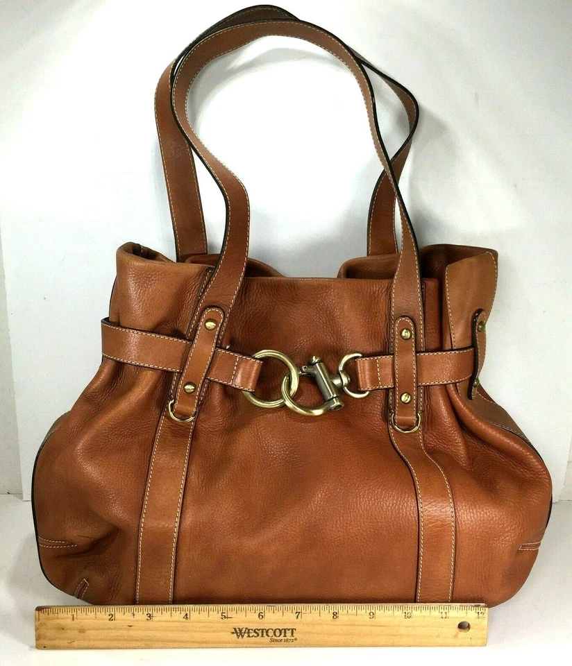 Bolso de hombro Abro grande de cuero marrón suave - ligeramente desgastado Foto 4 de 4