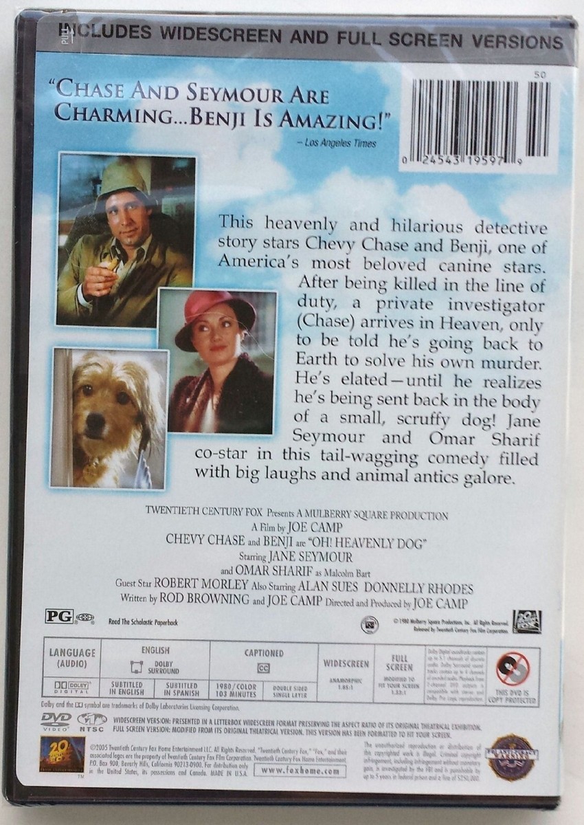 Oh! Heavenly Dog (DVD 2005) Chevy Chase Benji Sharif Seymour OOP
