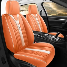 5 Seats Car Seat Covers Full Set Nappa Leather Front Rear Protectors Universal