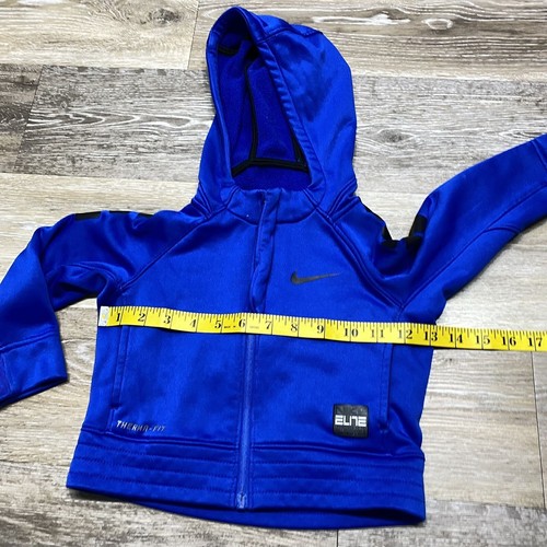NIKE Therma-Fit Full Zip Up Blue Hooded Sweatshirt Hoodie Boy's Size 2T - Picture 5 of 9