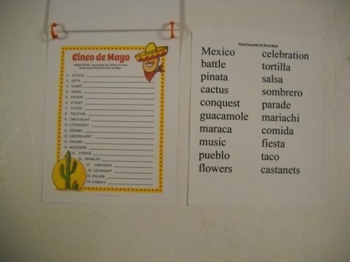 Cinco De Mayo Write-On/Wipe-Off Set W/ Facts, Word Scrambles, Crossword Puzzles+ - Picture 9 of 9