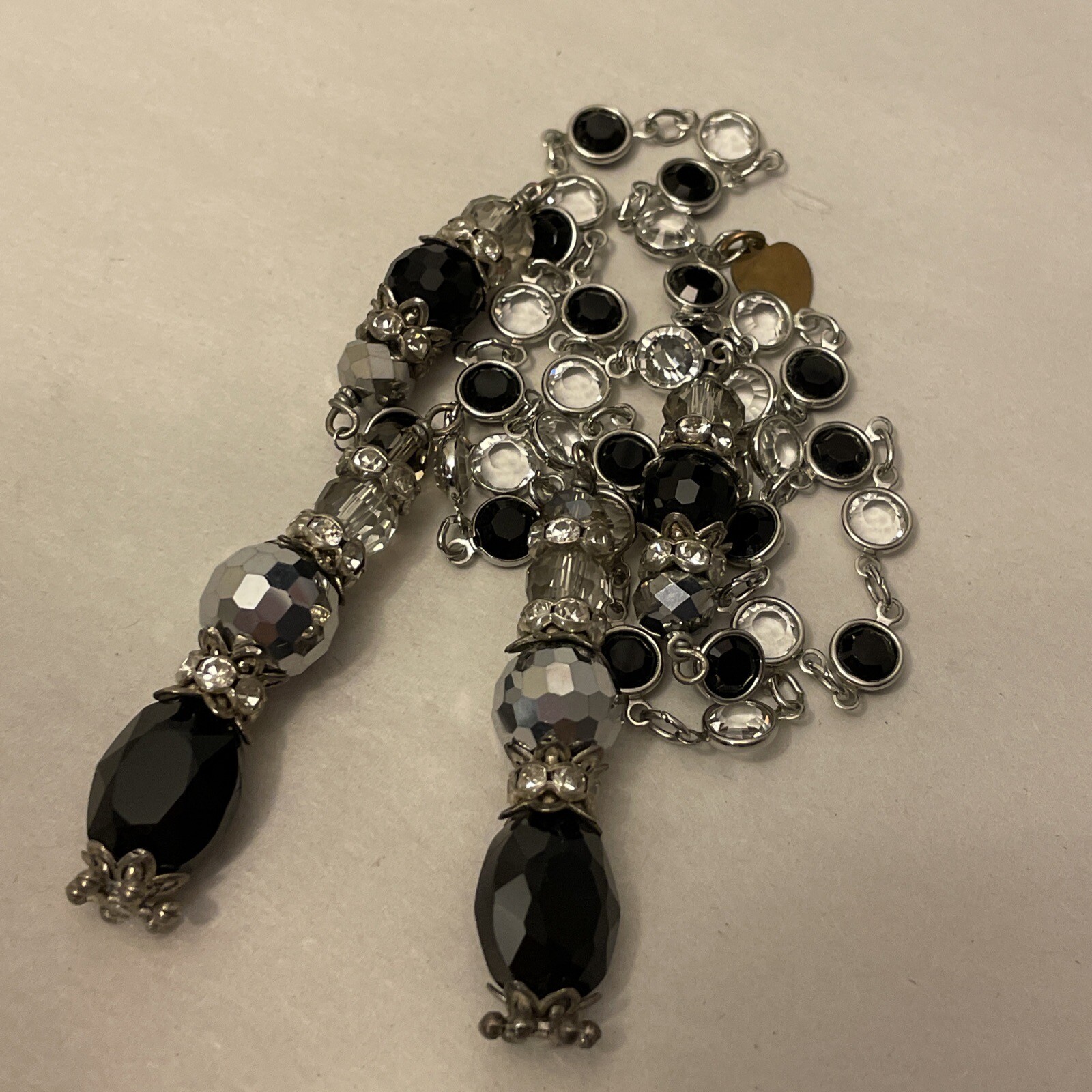 Brenda Perruzza Vintage Crystal Beaded Necklace Lariat 24” eBay