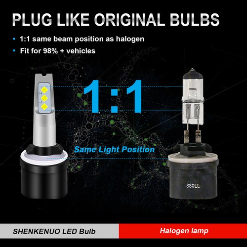 For 2002 2003 2004 Cadillac Escalade LED Headlight High/Low Beam+Fog Light Bulbs - Foto 13 di 16