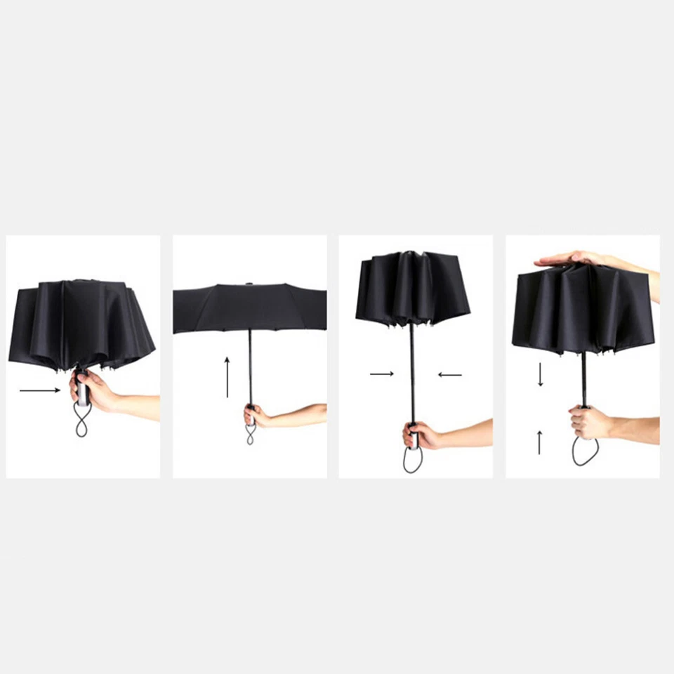 Paraguas Plegable Automaitc Compacto Cierre Automático Irrompible 1 Pieza Foto 2 de 4