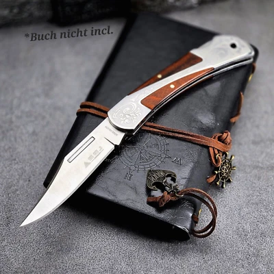 SEJ-GERMANY® Nostalgie Taschenmesse SEJ-K719 Hechtklinge Exquisit Knife Messer Holzgriff 20cm