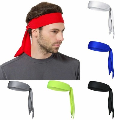 Stretch Head Tie Headband Sports Sweatband Tennis Basketball Run