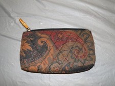 Paisley Patterned Cotton Zip Cosmetic Makeup Bag