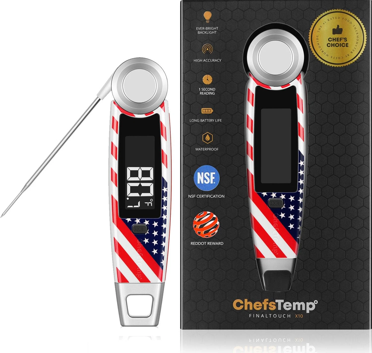 Finaltouch X10 Instant Read Digital Meat Thermometer NSF Certified Waterproof...