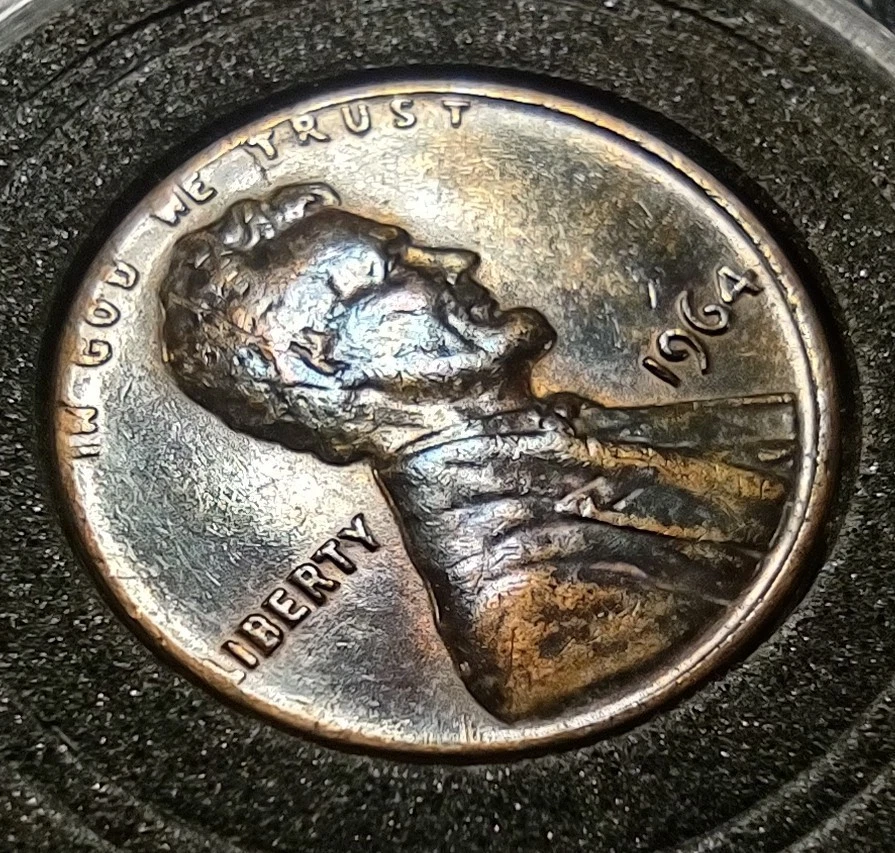 1964 P Lincoln Memorial Cent Struck Off-Center L Touching Rim & In God We Trust  - Image 2 of 4