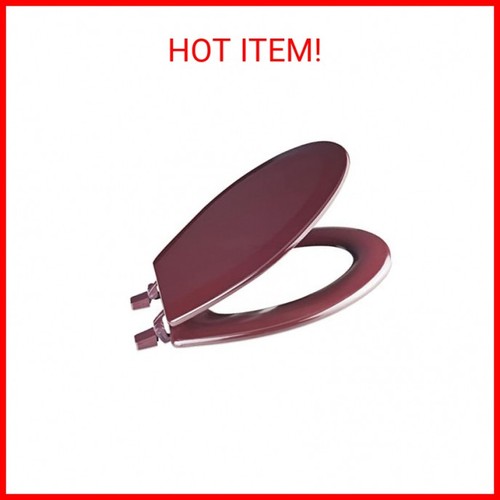 Standard Wood Toilet Seat, Burgundy - 17 Inch - Fits All Standard Size Fixtures