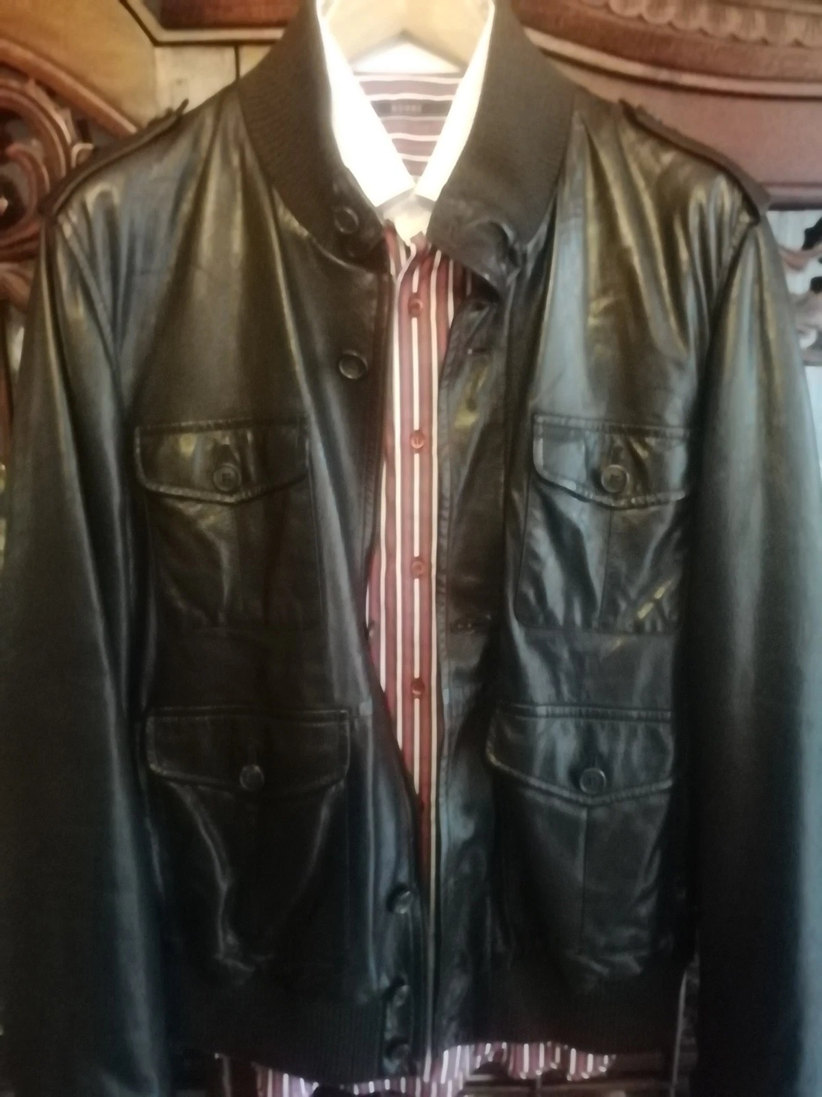 Bomber uomo $4k PRADA linea principale lusso agnello nappa pelle US42 IT52 L