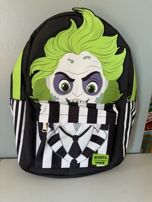 Loungefly Beetlejuice Black Green White Striped Animation Movies  Backpack