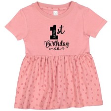 Inktastic 1st Birthday One Year Old Girls Infant Dress First Babys Party Childs
