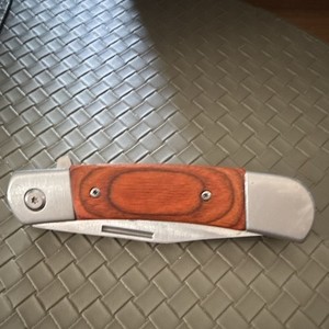Wild Turkey Handmade Wood&Silver Pocketknife Clip Point Plain Liner Lock Manual