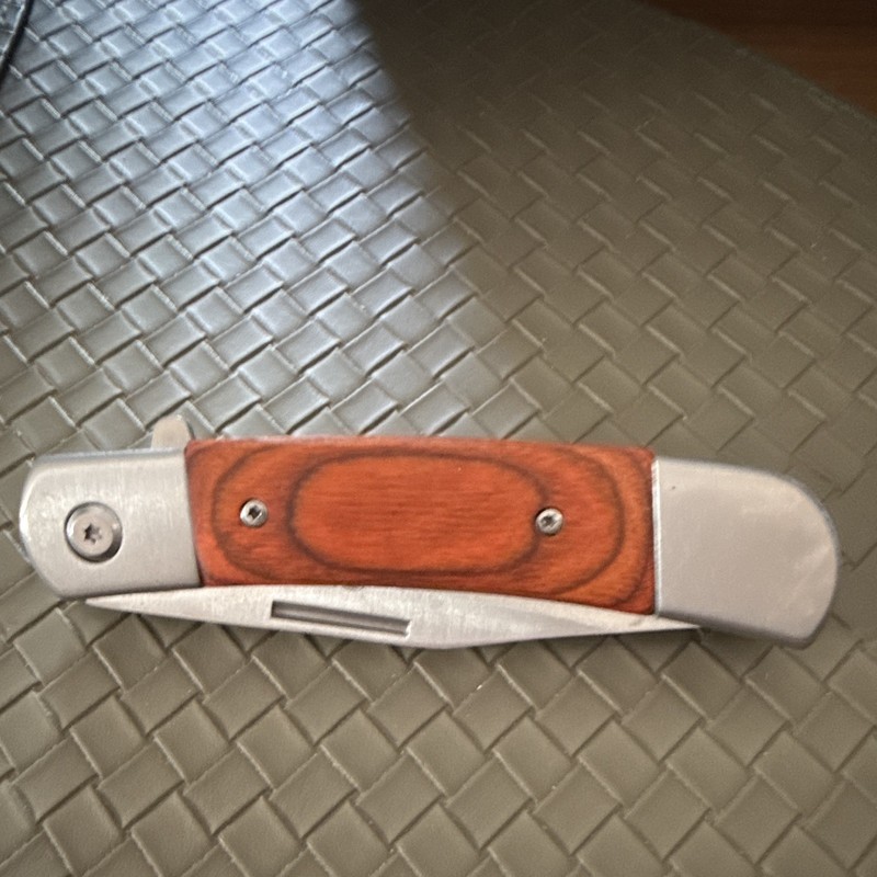 Wild Turkey Handmade Wood&Silver Pocketknife Clip Point Plain Liner Lock Manual