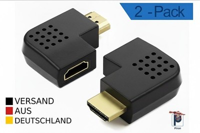 HDMI Winkeladapter 90° 270° L-Form 4K Full HD 3D TV Beamer NEU OVP